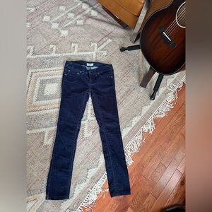 Free People Dark Blue Velvety Pants size 27
